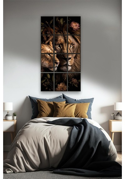 12 Parça Dişi Erkek Aslan Çerçeve Görünümlü Mdf Tablo Duvar Süsü Hediyelik Eşya 45cm X 85cm Renkli - 602526121 Renkli 12 Parça Dişi Erkek Aslan Çerçeve Görünümlü Mdf Tablo Duvar Süsü Hediyelik Eşya 45cm X 85cm Renkli - 602526121 Renkli