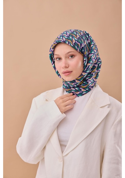 Silk Home Aura Eşarp 140006-20 Yeşil, Morcivert, Asit, Pembe