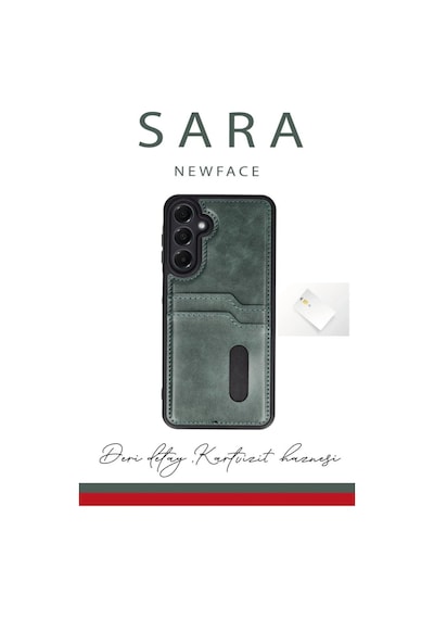 Gld-spt- Newface Samsung Uyumlu Galaxy S24 Fe Kılıf Sara Kartvizitli Deri Kılıf - Siyah