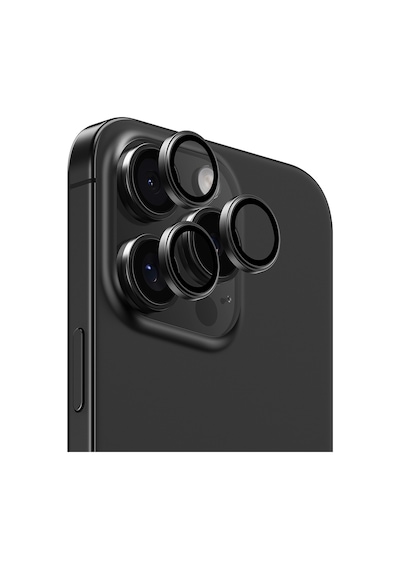 Apple Uyumlu   iPhone 16 Pro Max Parlama Önleyici Benks Glass Warrior Metal Kamera Lens Koruyucu Titanyum-gri