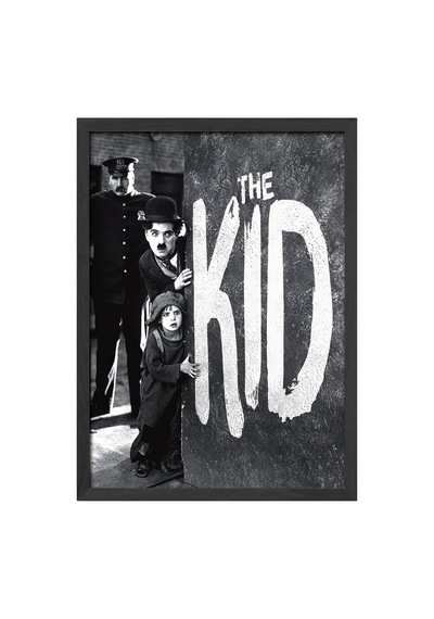 Charlie Chaplin The Kid Siyah Ahşap Çerçeveli Poster, Dekoratif Film Duvar Tablosu