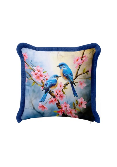 Kuş Çiçekli Bahar Desen Saçaklı Yastık Kılıfı - Sakura Pembe Lacivert Püsküllü Kırlent Kılıfı Kadim Atlas Aura Kuş Çiçekli Bahar Desen Saçaklı Yastık Kılıfı - Sakura Pembe Lacivert Püsküllü Kırlent Kılıfı Kadim Atlas Aura