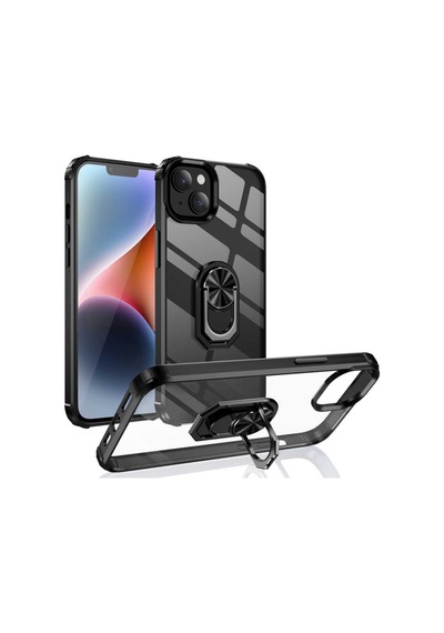 Apple Uyumlu iPhone 14 Kilif Standli Yüzüklü Mola Silikon Kapak 470456357
