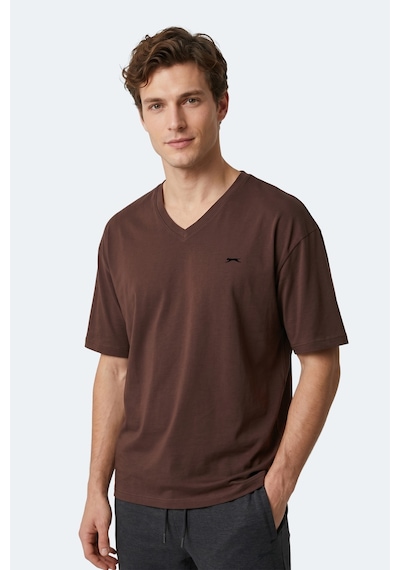 Slazenger Katre Erkek V Yaka Kahve Tişört