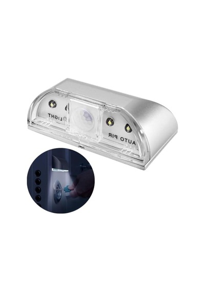 Pilli Hareket Sensörlü Led Aydınlatma, 4 Led İle Pratik Işık Çözümü 10 Parça Siyah