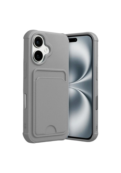 Apple  Uyumlu   iPhone 17 Kelvin Kartvizitli Silikon - Gri