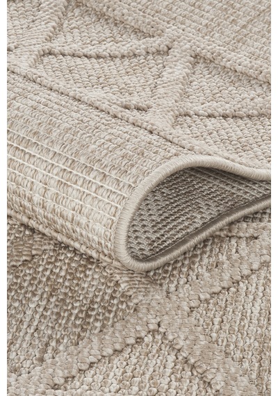 Mariesse Home Naturel Bukleli Yumuşak Dokulu Iskandinav Yolluk Dokuma Halı Oturma Odası Mutfak Halısı Koridor Doha Yolluk 611 Bej