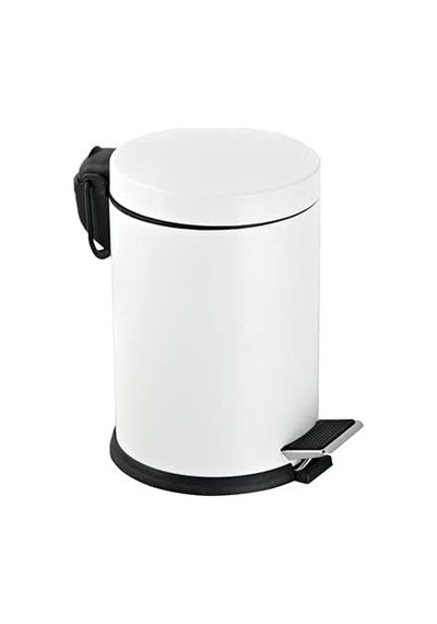 Pedallı Banyo Çöp Kovası 5lt Siyah Beyaz Pembe Metal Çok Renkli
