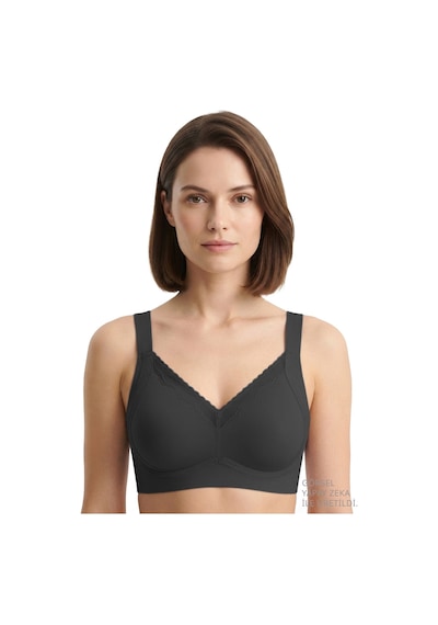 Cottonill Seamless Bra - Seravia Siyah Lazer Kesim Dantelli Minimizer Kadın Sütyen
