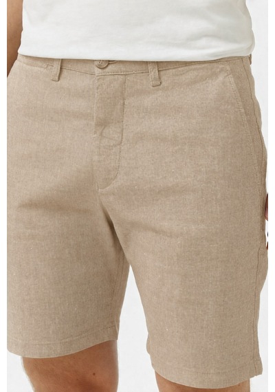 Lacoste Men's Slim Fit Bermuda Shorts Erkek Dar Kesim Keten Bermuda Şort Krem