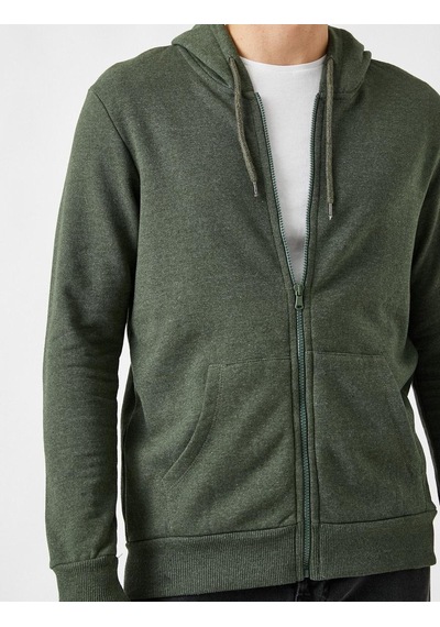 Ltb Vınee Fermuarlı Hırka Sweatshirt Kapüşonlu 1784 Haki