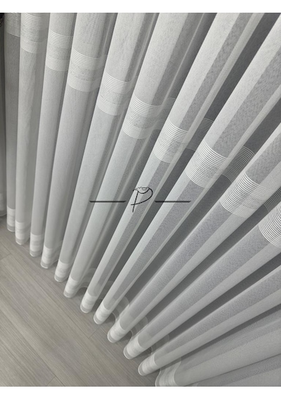 Tül Perde Bantlı Şerit Anotella Desen Lüx Armür 3 Farklı Renk Seçeneği 001
