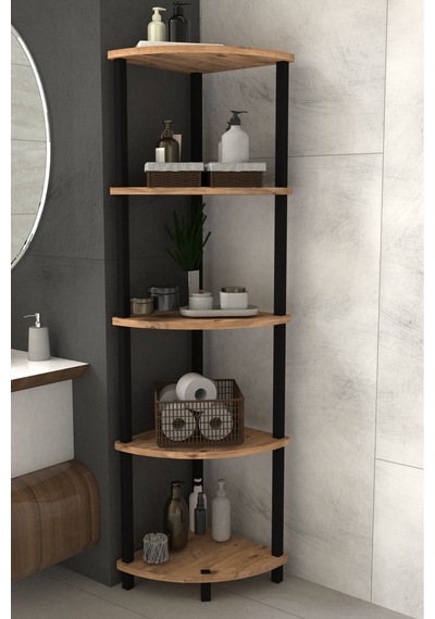 Decoline Banyo Rafı 5 Katlı Moblen Modern Organizer Depolama Ünitesi-atlantik Çam Atlantik Çam