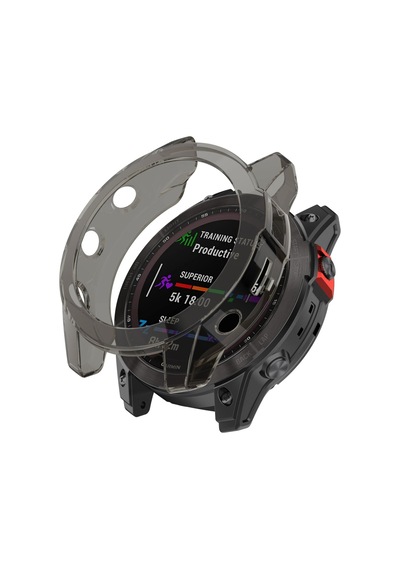 Caseonn Garmin Fenix 7 Solar Kılıf Darbeye Dayanıklı Kasa Koruyucu Esnek Silikon Füme