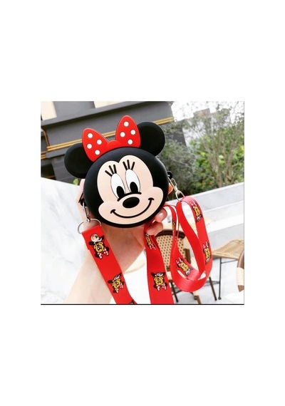Mickey Mouse Minnie Mouse Tasarım Silikon Omuz Askılı Çanta 1670-1 Çok Renkli