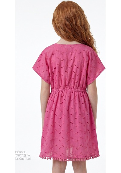 Penti Koyu Pembe Kız Çocuk Brode Kaftan Pn91