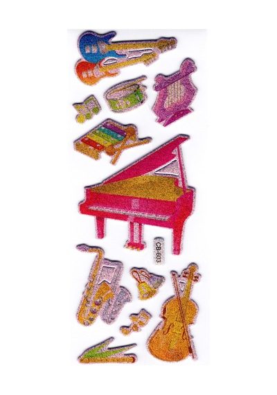 Sticker Kabartmalı Stiker Defter, Planlayıcı Müzik Aletleri Cb603 16x7 Cm