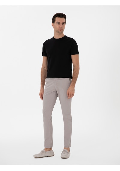 Cacharel Vizon Slim Fit Pamuk Karışımlı Kanvas Pantolon Kahverengi