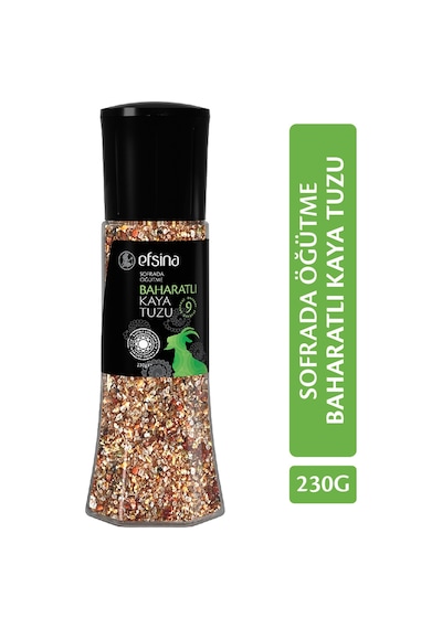 Efsina 8 Baharatlı Kaya Tuzu 230 g Sofrada Öğütme Gurme Tuz