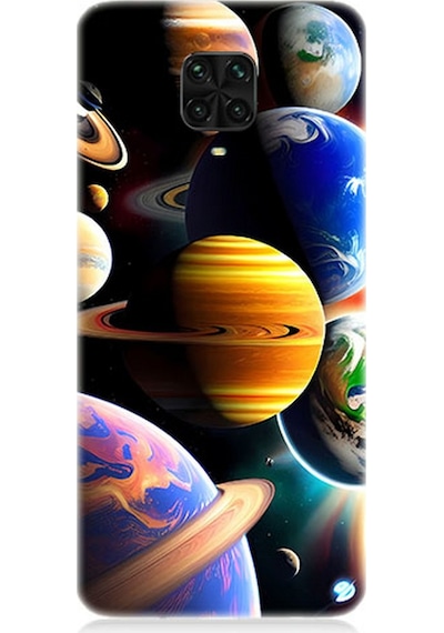 Xiaomi Redmi Note 9 Pro Uyumlu Silikon Kılıf Uzaydaki Gezegenler