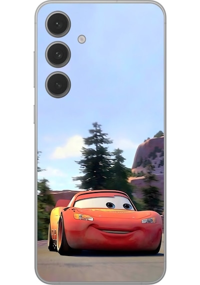 Samsung Galaxy S24 Uyumlu Şeffaf Kılıf Couple Mcqueen 1 Tasarımlı