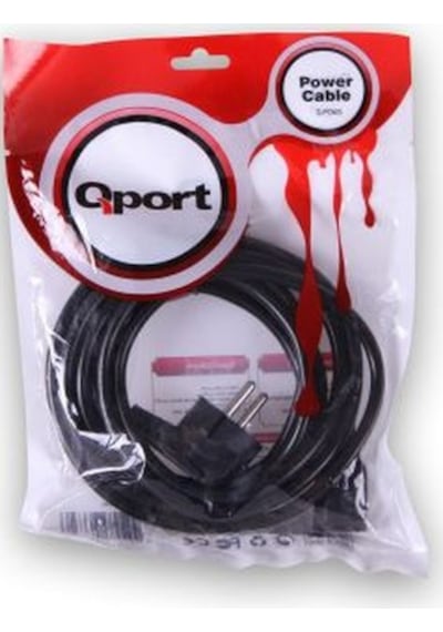 QPORT Q-POW3 QPORT Q-POW3 3 METRE PC POWER KABLOSU