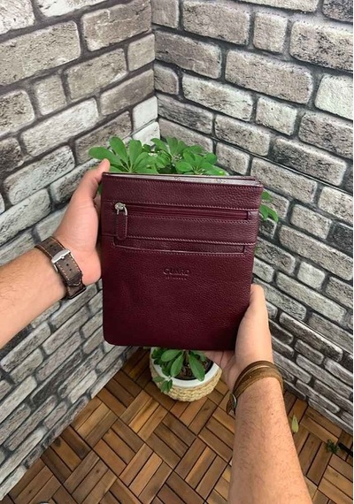 Guard Bordo Hakiki Deri Omuz Askılı Çanta Bordo