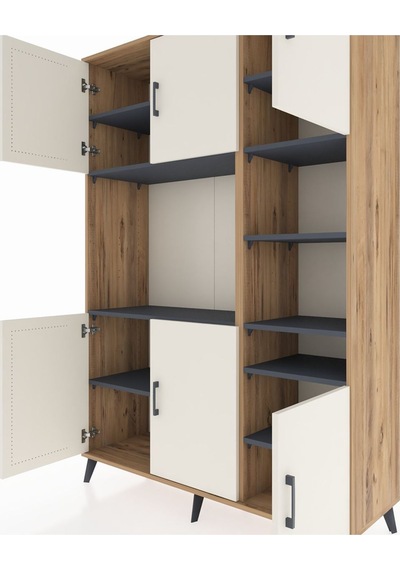 Hyperion Dolap 10 Raflı 6 Kapaklı 132x44x195 Çam-aytaşı/antrasit Çam Hyperion Dolap 10 Raflı 6 Kapaklı 132x44x195 Çam-aytaşı/antrasit Çam