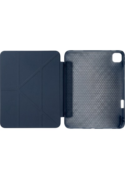 Ps Apple Uyumlu iPad Pro 11 İnç M5 / M4 Tri Folding Standlı Kılıf - Lacivert Kapaklı Kılıf