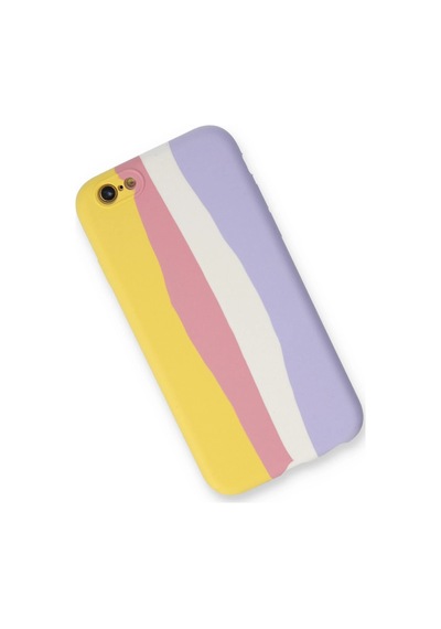 Uray Store Apple iPhone Uyumlu 6 Kılıf Ebruli Lansman Silikon - Sarı-mavi