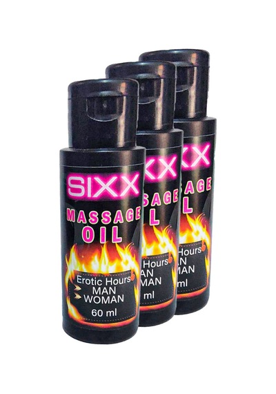 Sixx 3 Adet Massàge Oìl / 3 Adet Kadın Erkek Masaj Yağı Er0tıc 60 Ml