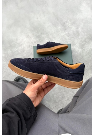 Flaw Süet Bağcıklı Sneaker Lacivert-28319 Lacivert