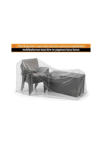 En Çok Tercih Edilen Şeffaf Bahçe Mobilyası Koruma Örtüsü,su Geçirmez,pvc Balkon,teras,masa Takımı Koruyucu Kılıf,145x200x100 Diğer