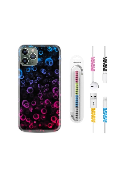 Apple Uyumlu iPhone 13 Pro Kılıf Kablo Koruyuculu Color Bubles 1697