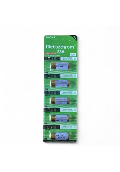 Mettzchrom 23a 12v Alkalin Pil Garaj Bariyer Kepenk Oyuncak Alarm Kumandası Kapı Zili Pili 5 Adet