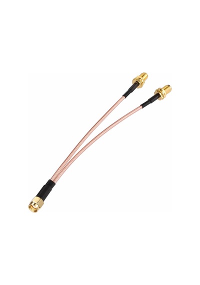 Y Tip Rg316 15cm 1x Sma Erkek 2x Sma Dişi Kablo Rf Uzatma Kablosu Altın Kaplama Soket 0-6ghz Wi-fi