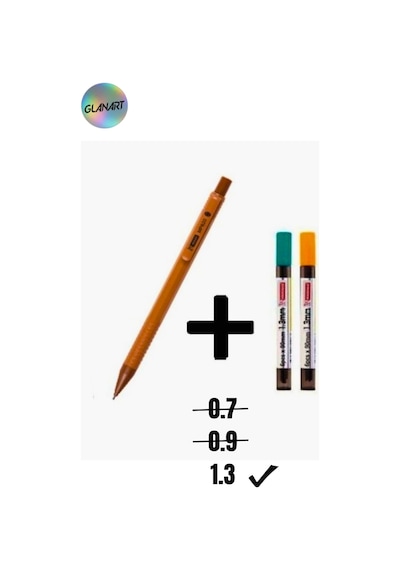 1.3 Mm Uçlu Kalem Ve 2 Paket 1.3 Mm Uç Seti Mikro Kahverengi