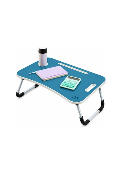 Muıtomas Katlanabilir Bardaklıklı Laptop Masası Mavi