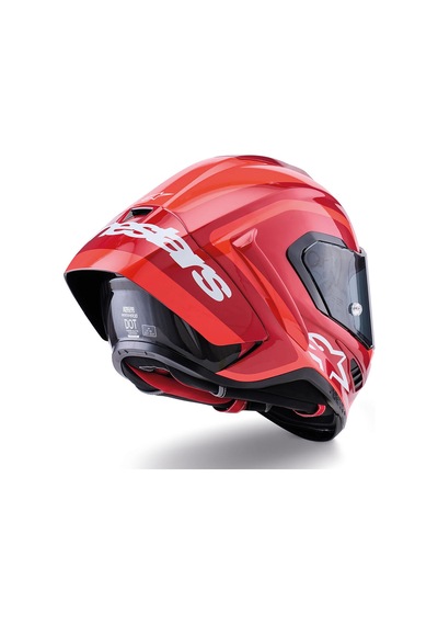 Alpinestars Supertech R10 Carbon Arius Spor Motosiklet Kaskı Siyah Beyaz Kırmızı Siyah - Beyaz - Kırmızı