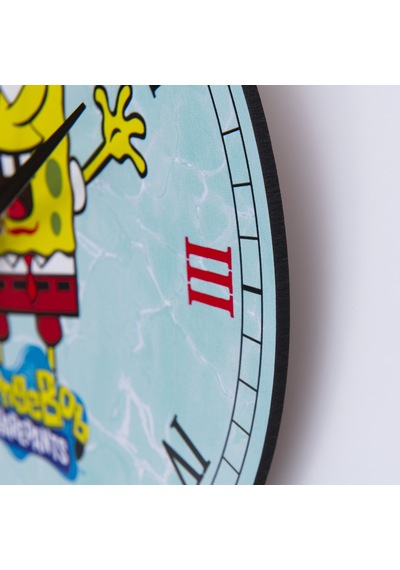 Deep Craft Dekoratif Ahşap Duvar Saati Salon,çocuk Odası Saati - Spongebob Sarı