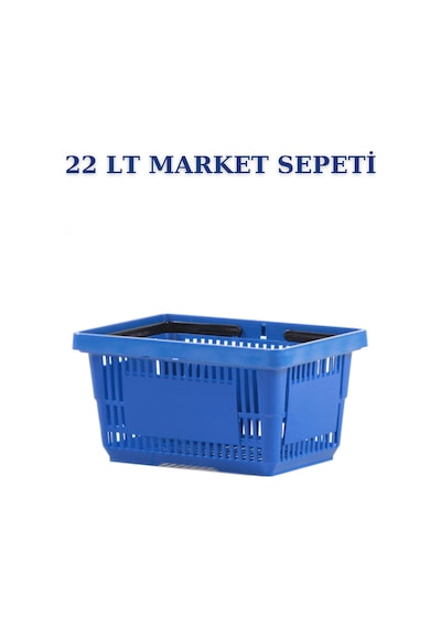 3 adet 22Litre Market ve Alışveriş Sepeti, Saplı Market Sepeti M