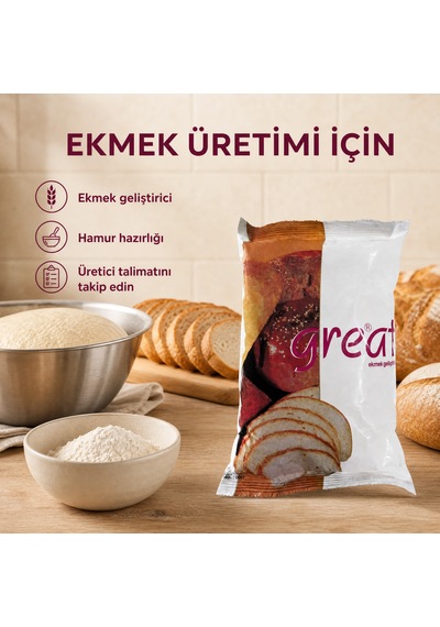 Ekmek Geliştirici 2'li Avantaj Paket Ekmek, Hamburger, Bazlama, Simit Ve Poğaça İçin 1000 Gr