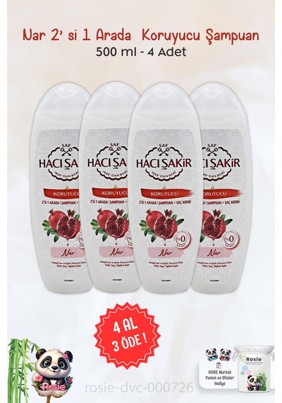 4 Al 3 Öde Hacı Şakir Nar 2si 1 Arada Şampuan Koruyucu 500 Ml Ve Rosıe