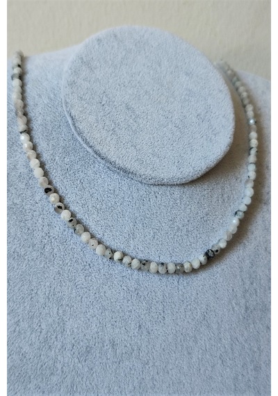 Bade Accessories 4 Mm Ay Taşı Doğaltaş Kolye Çok Renkli
