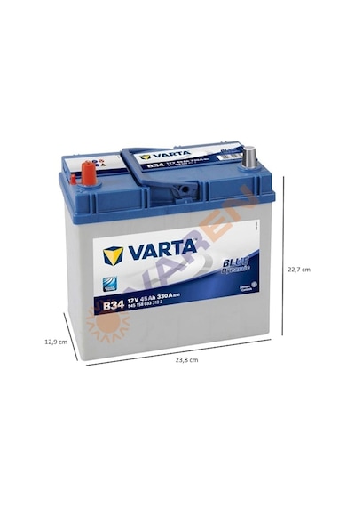 Varta Blue Dynamic 12V 45 Ah Amper B34 Ters Kutup Akü