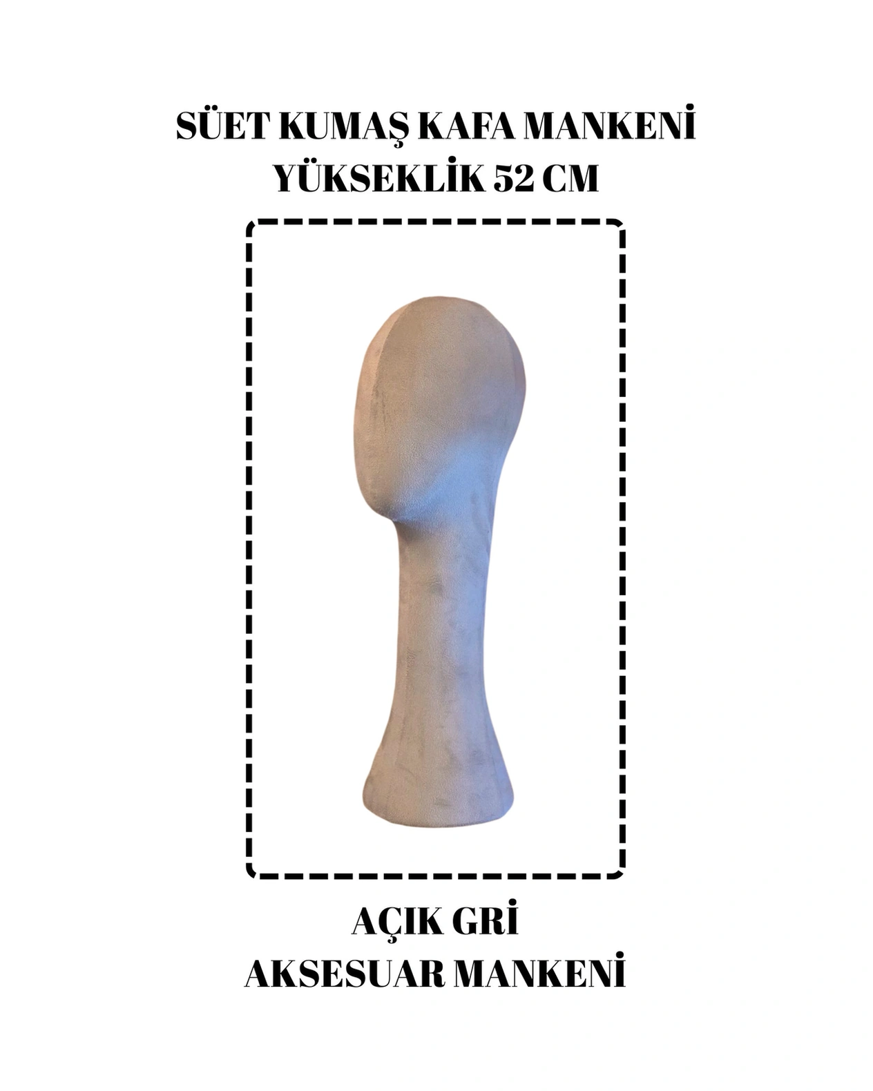 Süet Kumaş Uzun Kafa Mankeni Peruk Mankeni İst2