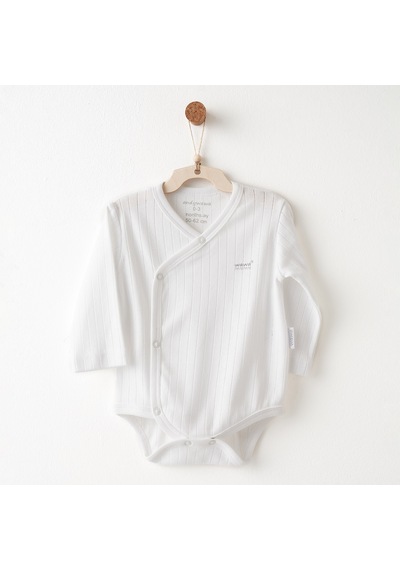 Andywawa Side Snap Body Jacquard Hello Elephant Bebek Zıbın Ac26583 Beyaz