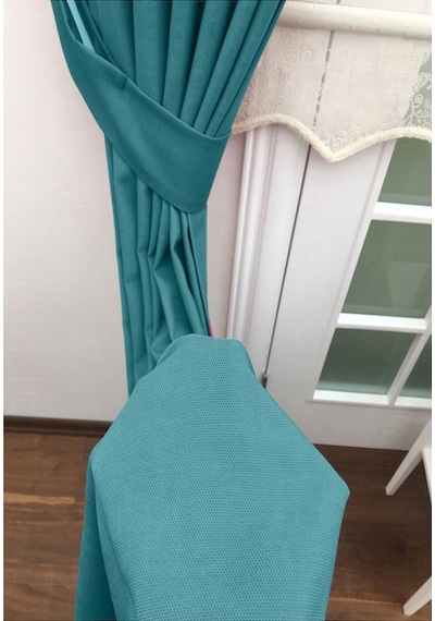 Evdepo Home Deniz Soft Pileli Fon Perde Petrol Petrol Yeşili