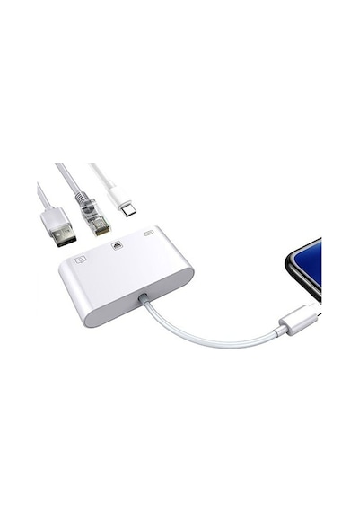 Microcase AL2474 Type-C to Ethernet USB Kamera Adaptörü Beyaz