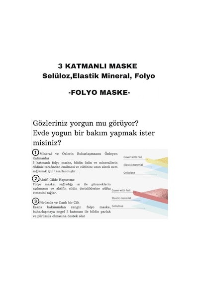 Dermal 3 Katmanlı Folyo Göz Maskesi 2'li